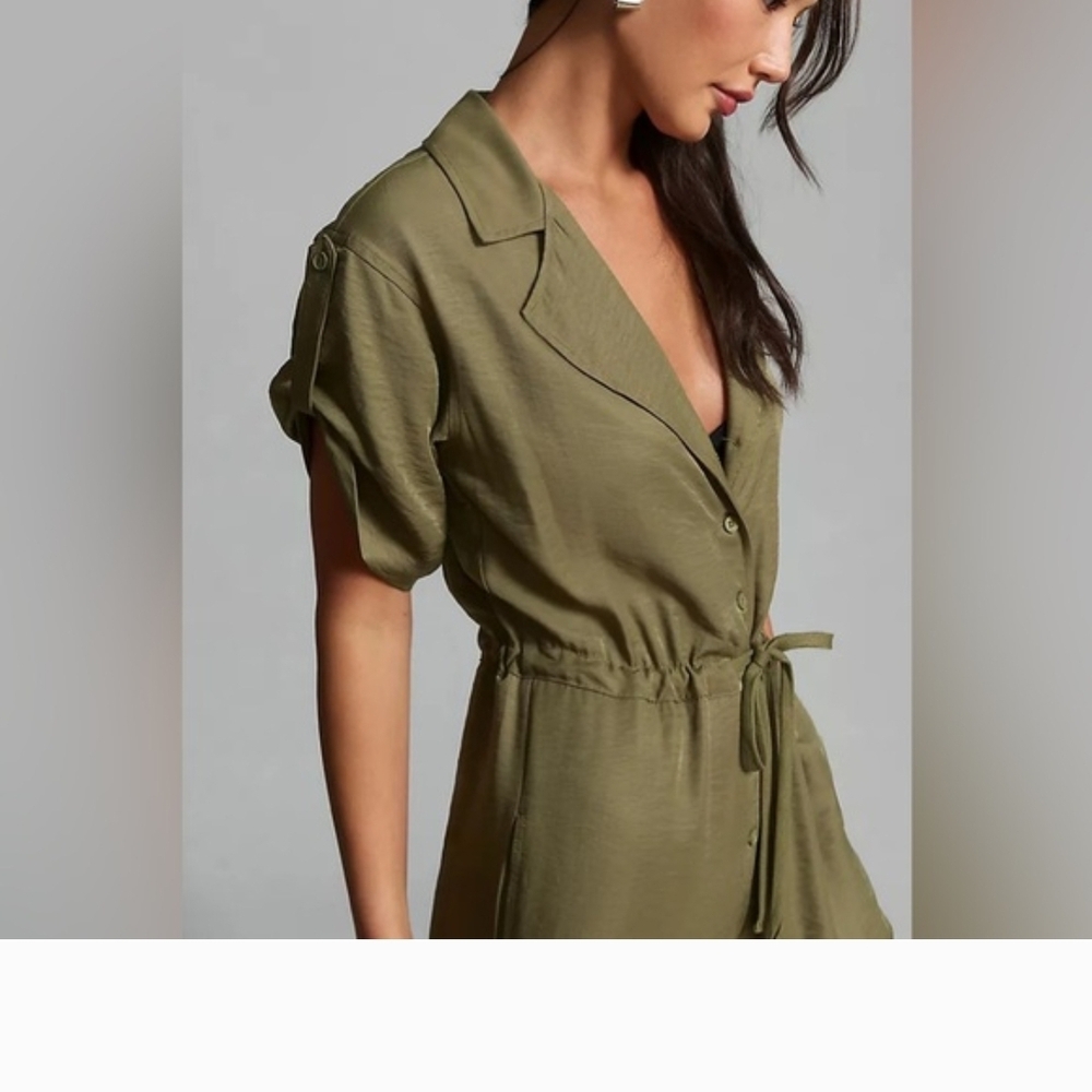 Anthropologie Tiny  Elegant Olive Women's Jumpsuit Size L - Picture 2 of 3